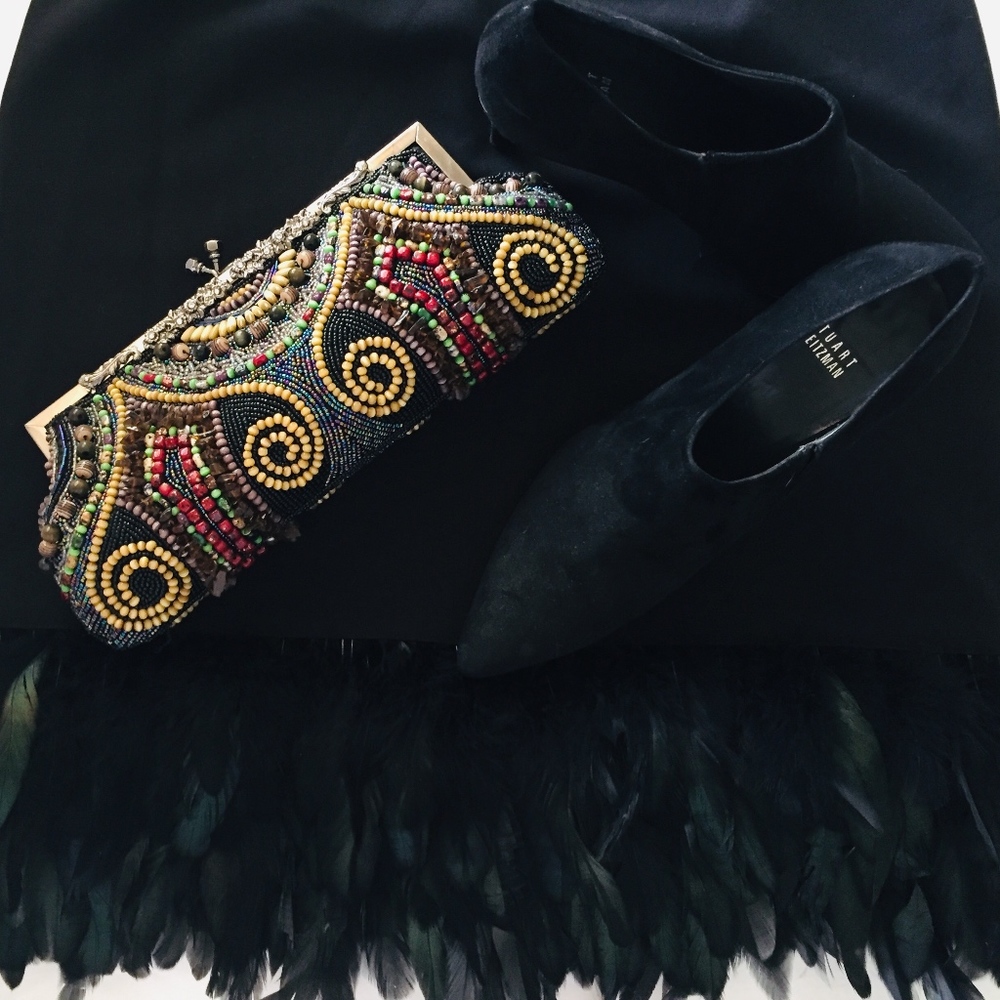 NICOLE MILLER Feathered Hem Pencil Skirt- Sz 8